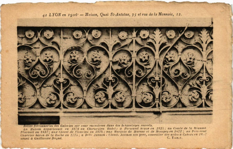 Carte postale ancienne Lyon Maison Quai St-Antoine à Lyon