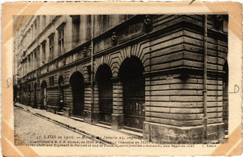 Carte postale ancienne Lyon Maison rue Juiverie 23 à Lyon