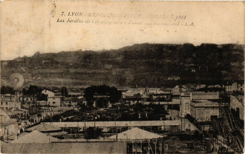 Carte postale ancienne Lyon Les Jardins de l'Horticulture-Plaine des Attractions à Lyon