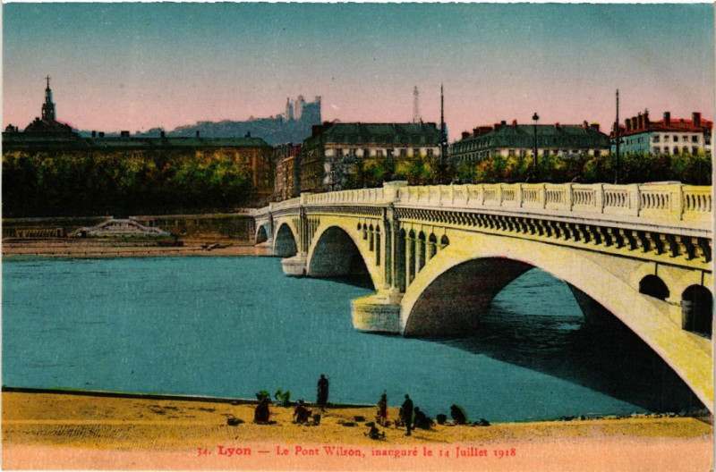 Carte postale ancienne Lyon Le Pont Wilson. à Lyon