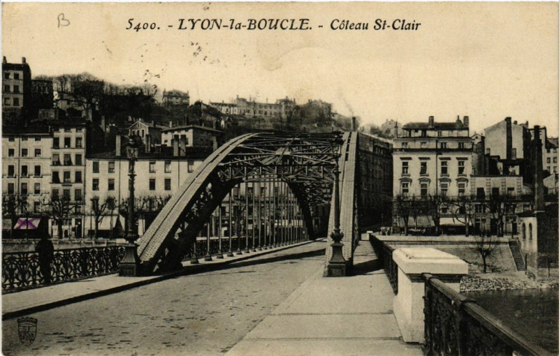 Carte postale ancienne Lyon la Boucle-Coteau St-Clair à Lyon