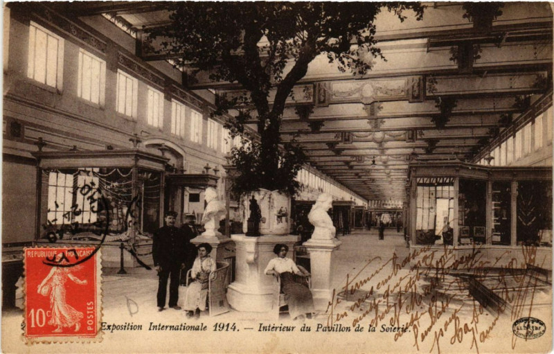 Carte postale ancienne Lyon Interieur du Pavillon de la Soierie à Lyon