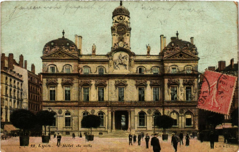 Carte postale ancienne Lyon Hotel de Ville à Lyon