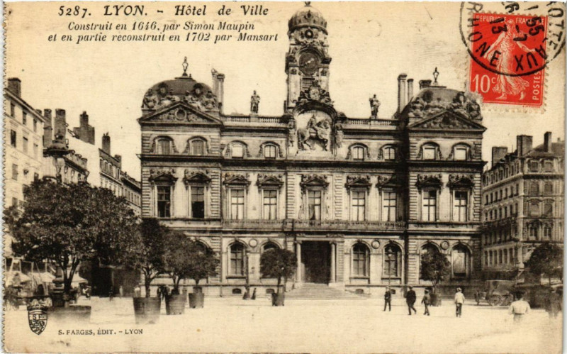 Carte postale ancienne Lyon Hotel de Ville à Lyon