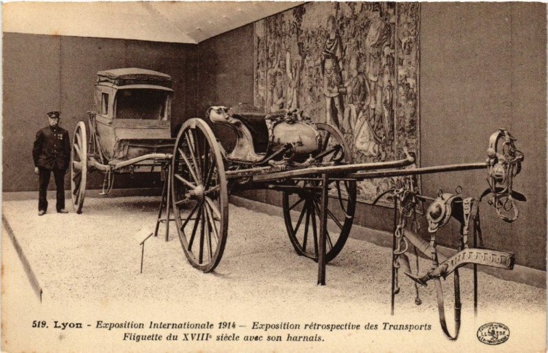 Carte postale ancienne Lyon Exposition retrospective des Transports Fliguette à Lyon