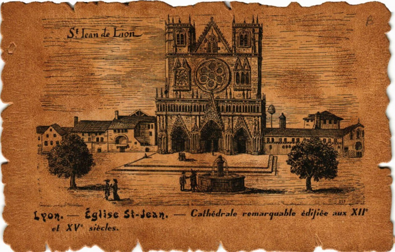 Carte postale ancienne Lyon Eglise St-Jean à Lyon