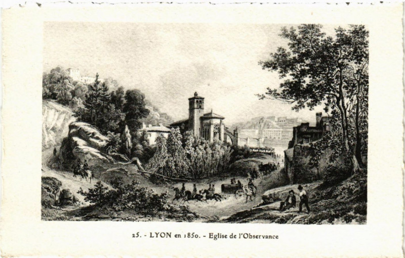 Carte postale ancienne Lyon Eglise de l'Observance à Lyon