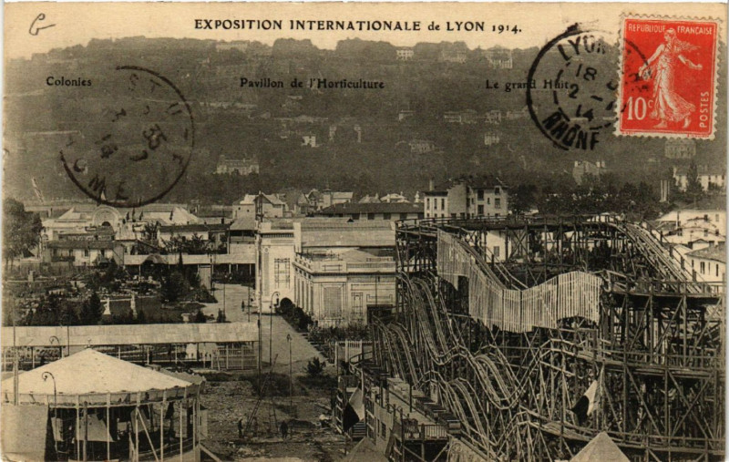 Carte postale ancienne Lyon Colonies.Pavillon de l'Horticulture.Le Grand Huit. à Lyon