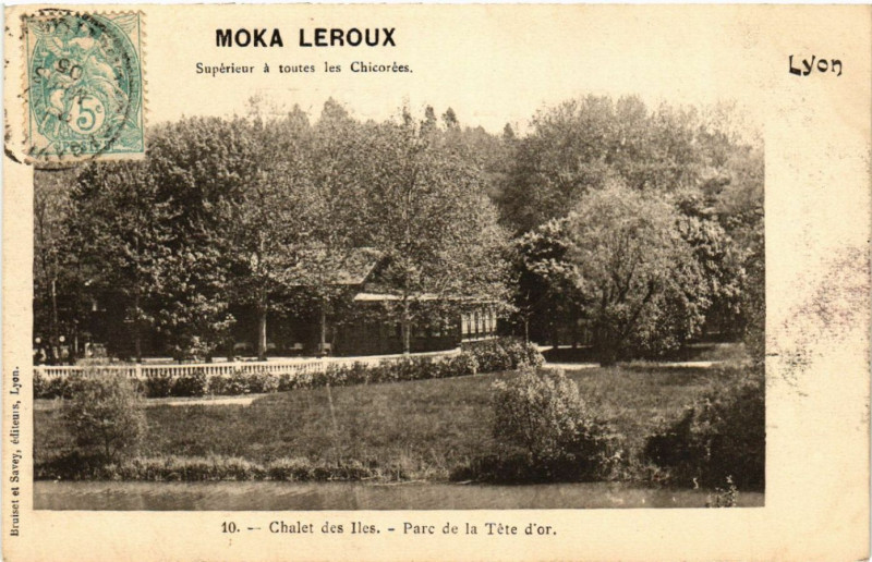 Carte postale ancienne Lyon Chalet des Iles-Parc de la Tete d'or à Lyon