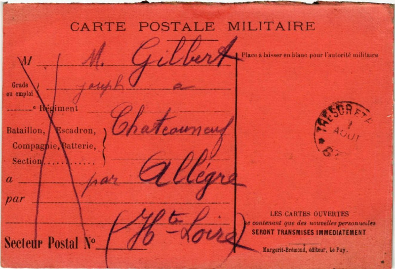 Carte postale ancienne Lyon Carte postale Militaire à Lyon