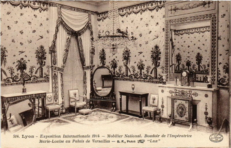 Carte postale ancienne Lyon Boudoir de l'Imperatrice Marie Louise au Palais de Versailles à Lyon