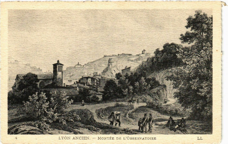 Carte postale ancienne Lyon Ancien-Montée de l'Observatoire à Lyon