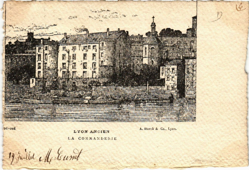 Carte postale ancienne Lyon Ancien-La Commanderie à Lyon