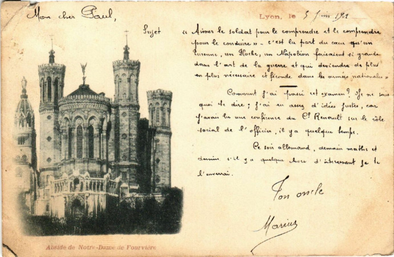 Carte postale ancienne Abside de Notre-Dame de Fourvière à Lyon 5e Arrondissement