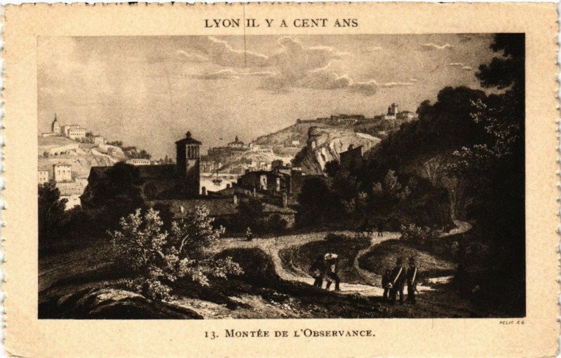 Carte postale ancienne Il y a Cent Ans-Montée de l'Observance