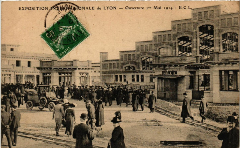 Carte postale ancienne Exposition internationale de Lyon Ouverture 1er Mai 1914 à Lyon