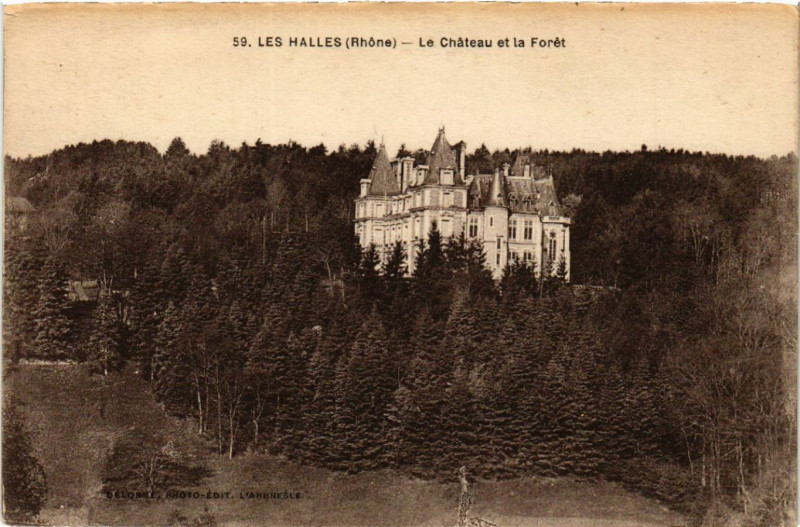 Carte postale ancienne Les Halles Le Chateau et la Foret aux Halles