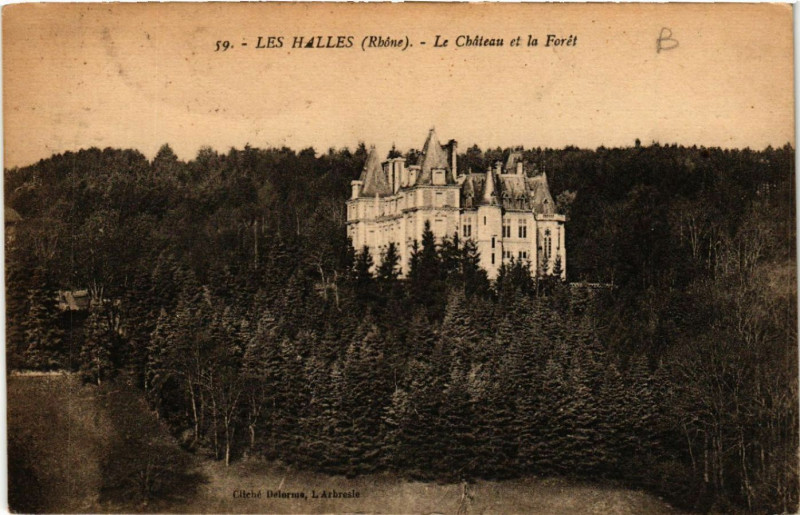 Carte postale ancienne Les Halles Le Chateau et la Foret aux Halles