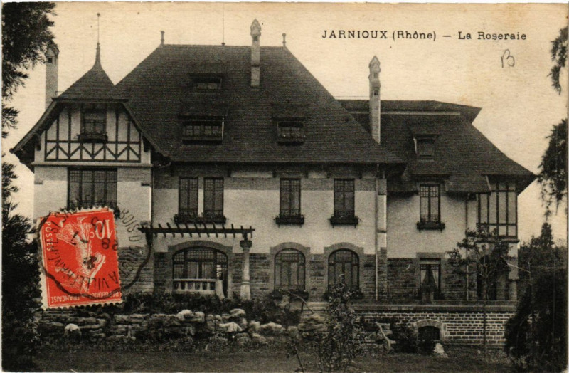 Carte postale ancienne Jarnioux La Roseraie