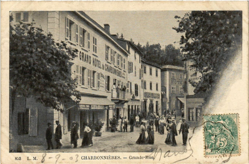 Carte postale ancienne Charbonnieres - Grande-Rue