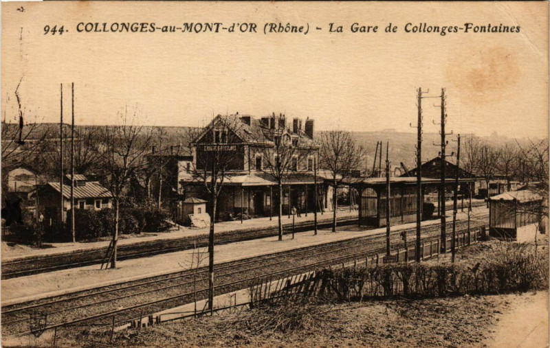 Carte postale ancienne Collonges-au-Mont-d'Or - La Gare de Collonges-Fontaines à Collonges-au-Mont-d'Or