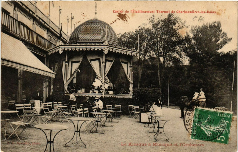 Carte postale ancienne Casino de l'Etabl. Thermal de Charbonnieres-les-Bains à Charbonnières-les-Bains