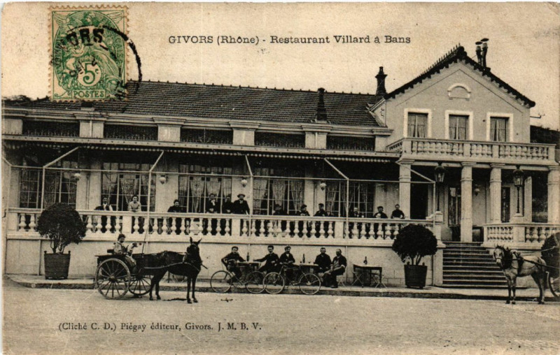 Carte postale ancienne Givors - Restaurant Villard a Bans à Givors