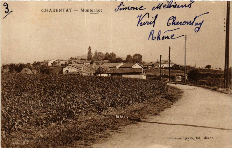 Carte postale ancienne Charentay - Monternot à Charentay
