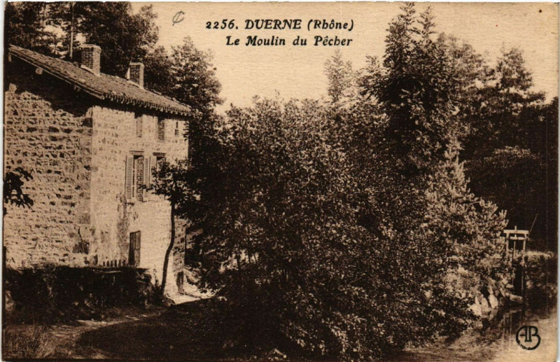 Carte postale ancienne Duerne - Le Moulin du Pecher à Duerne
