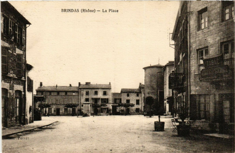 Carte postale ancienne Birndas - La Place