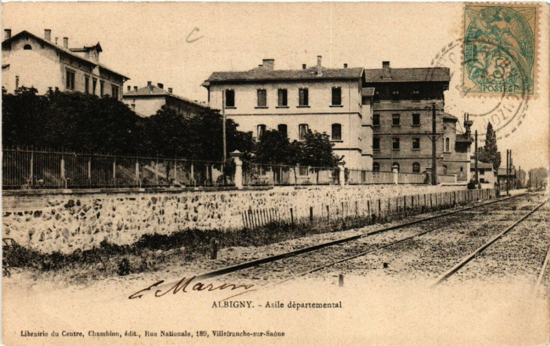 Carte postale ancienne Albigny - Asile departemental