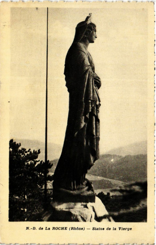 Carte postale ancienne N.-D. de La Roche - Statue de la Vierge