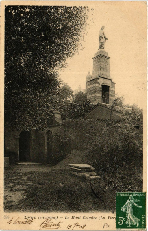 Carte postale ancienne Le Mont Ceindre (La Vierge) à Saint-Cyr-au-Mont-d'Or