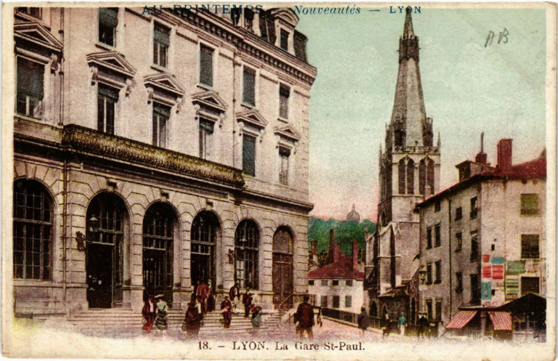 Carte postale ancienne Lyon-La Gare St-Paul à Lyon