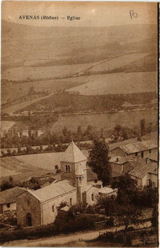 Carte postale ancienne Avenas - Eglise