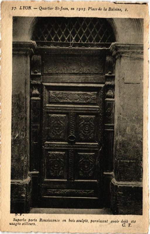 Carte postale ancienne Lyon - Quartier St-Jean en 1905. Place de la Baleine - Superbe à Lyon