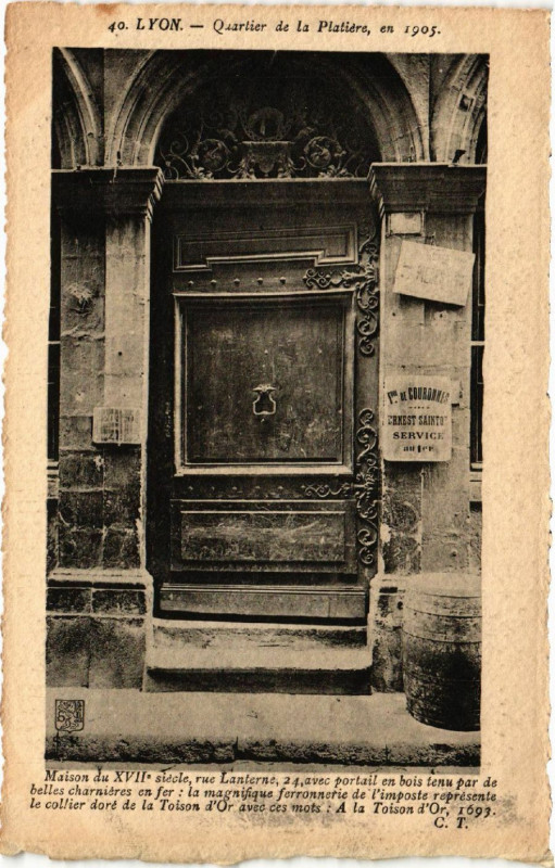 Carte postale ancienne Lyon - Quartier de la Platiere en 1905 - Maison du Xvii siecle à Lyon