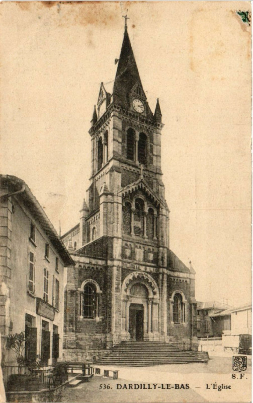 Carte postale ancienne Dardilly-le-Bas - L'Eglise à Dardilly
