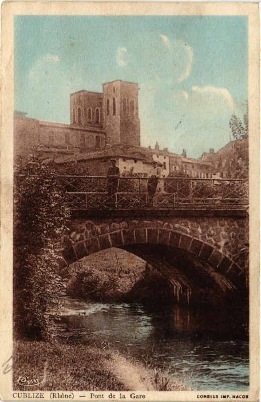 Carte postale ancienne Cublize - Pont de la Gare à Cublize