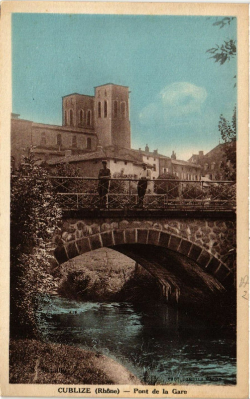 Carte postale ancienne Cublize - Pont de la Gare à Cublize