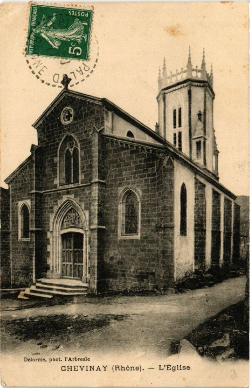 Carte postale ancienne Chevinay - L'Eglise à Chevinay