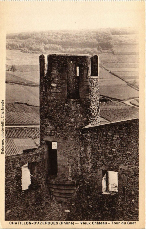 Carte postale ancienne Chatillon - d'Azergues - Vieux Chateau-Tour du Guet à Châtillon