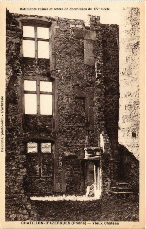 Carte postale ancienne Chatillon - d'Azergues - Vieux Chateau à Châtillon