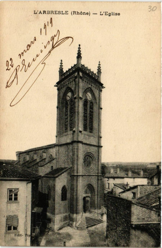 Carte postale ancienne L'Arbresle - L'Eglise à L'Arbresle