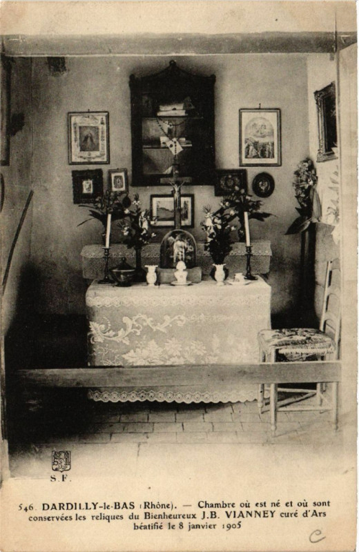 Carte postale ancienne Dardilly-le-Bas - Chambre ou est ne et ou sont à Dardilly