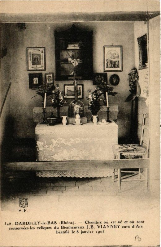 Carte postale ancienne Dardilly-le-Bas - Chambre ou est ne et ou sont à Dardilly