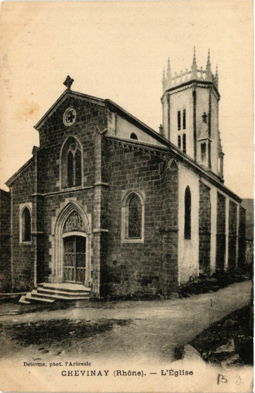 Carte postale ancienne Chevinay - L'Eglise à Chevinay