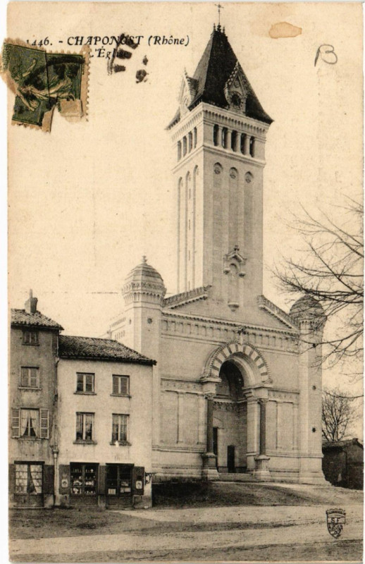 Carte postale ancienne Chaponost - L'Eglise à Chaponost