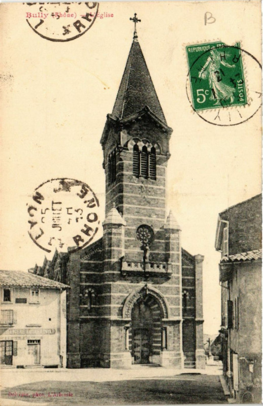 Carte postale ancienne Bully - l'Eglise à Bully