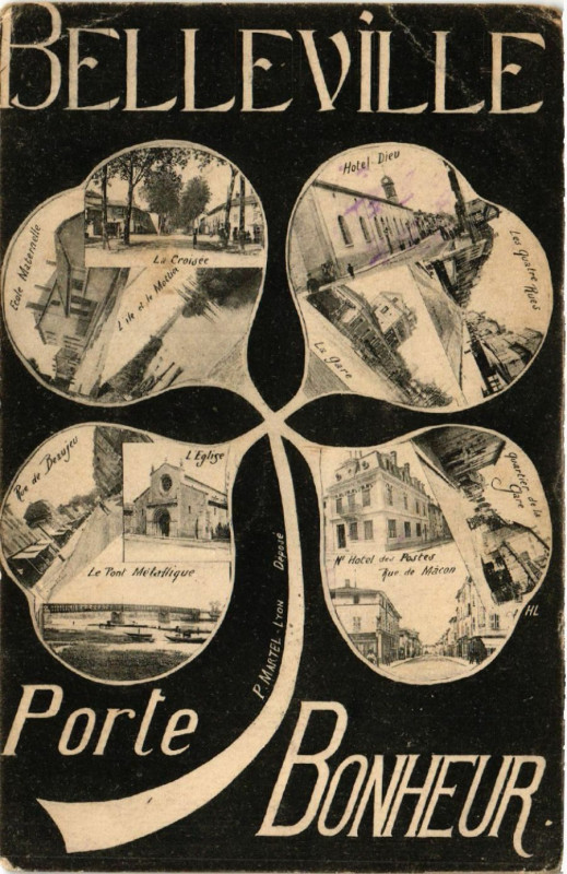 Carte postale ancienne Belleville - Porte Bonheur
